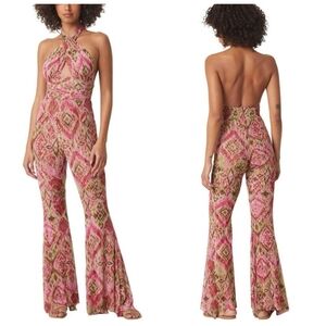 MISA Los Angeles Jersey & Mesh Halter Jumpsuit | Size L | NWT